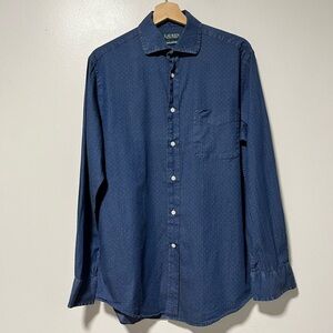 Lauren Ralph Lauren Men’s Regular Fit Stretch Button Down Shirt – Large